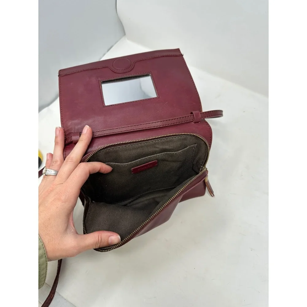 Madewell The Morgan E0328 Leather Crossbody Burgundy